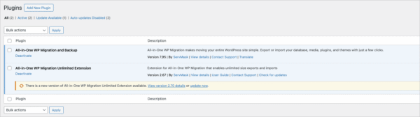 Migrate WordPress website hosting with All in One WP Migration plugin