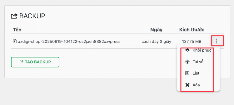 Hướng dẫn chuyển website bằng Plugin All-in-One WP Migration and Backup