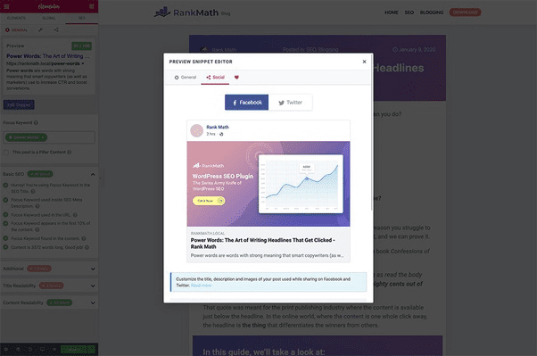 Combination of Rankmath & Elementor