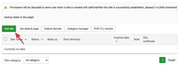 How to add a website to aaPanel