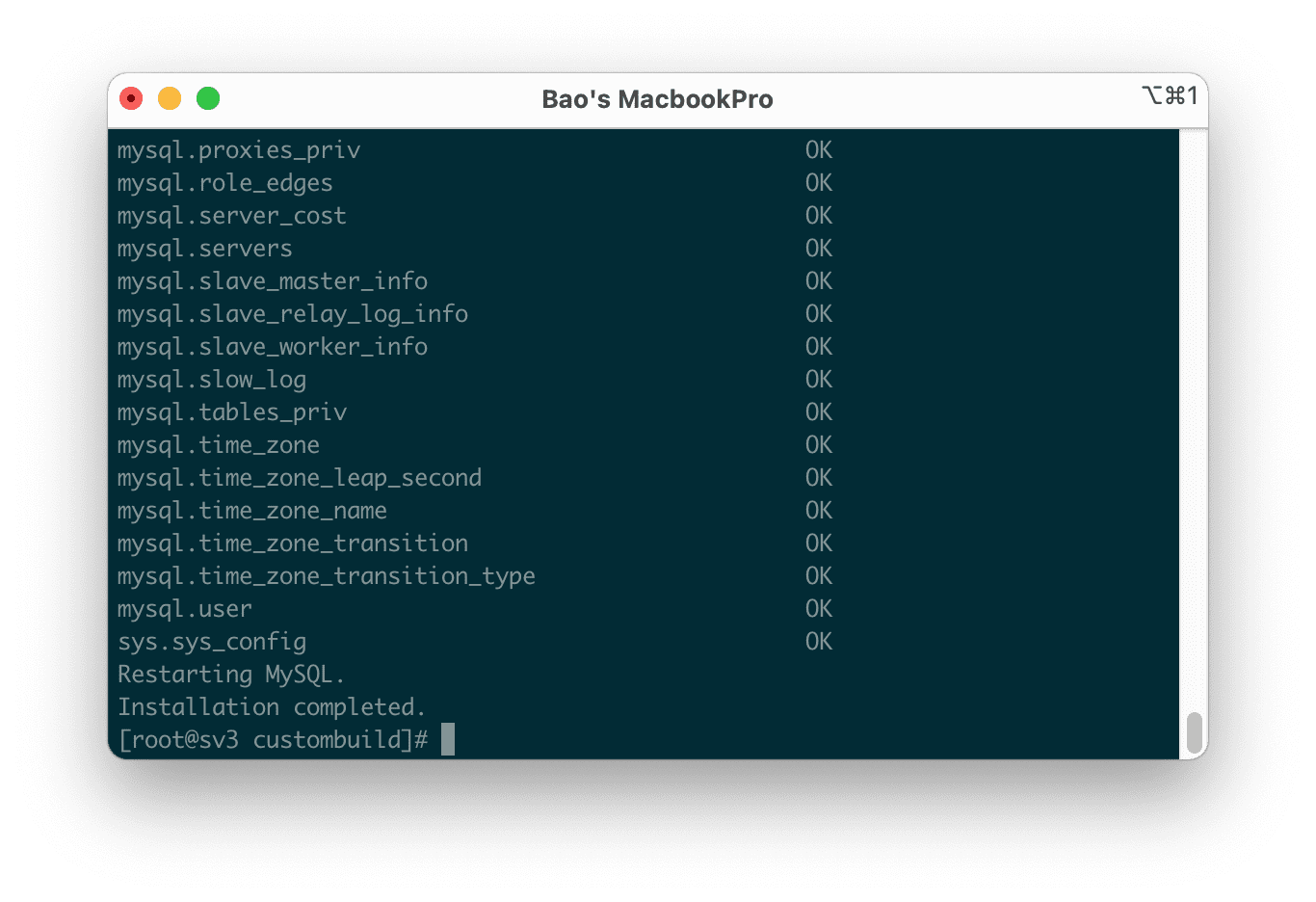 Nâng cấp Mysql trên DirectAdmin
