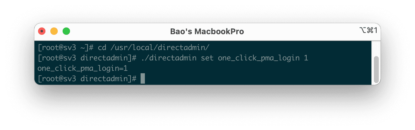 One-Click login to phpMyAdmin DirectAdmin