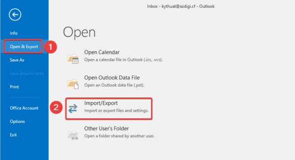 Hướng dẫn Backup/Restore Email trên Outlook