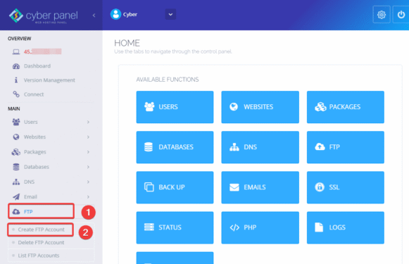 Hướng dẫn tạo và sử dụng FTP trên Cyber Panel
