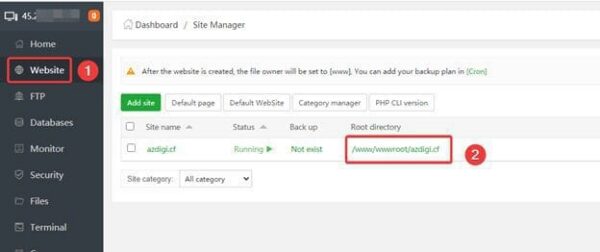 Chuyển dữ liệu WordPress về aaPanel