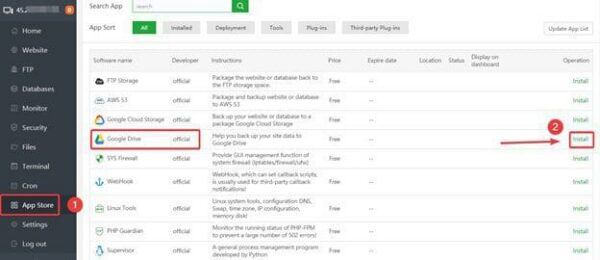 Hướng dẫn backup dữ liệu website lên Google Drive trong aaPanel