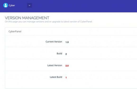 How to upgrade the CyberPanel version