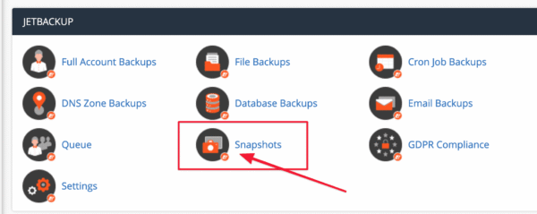 Hướng dẫn sử dụng Snapshots JetBackup