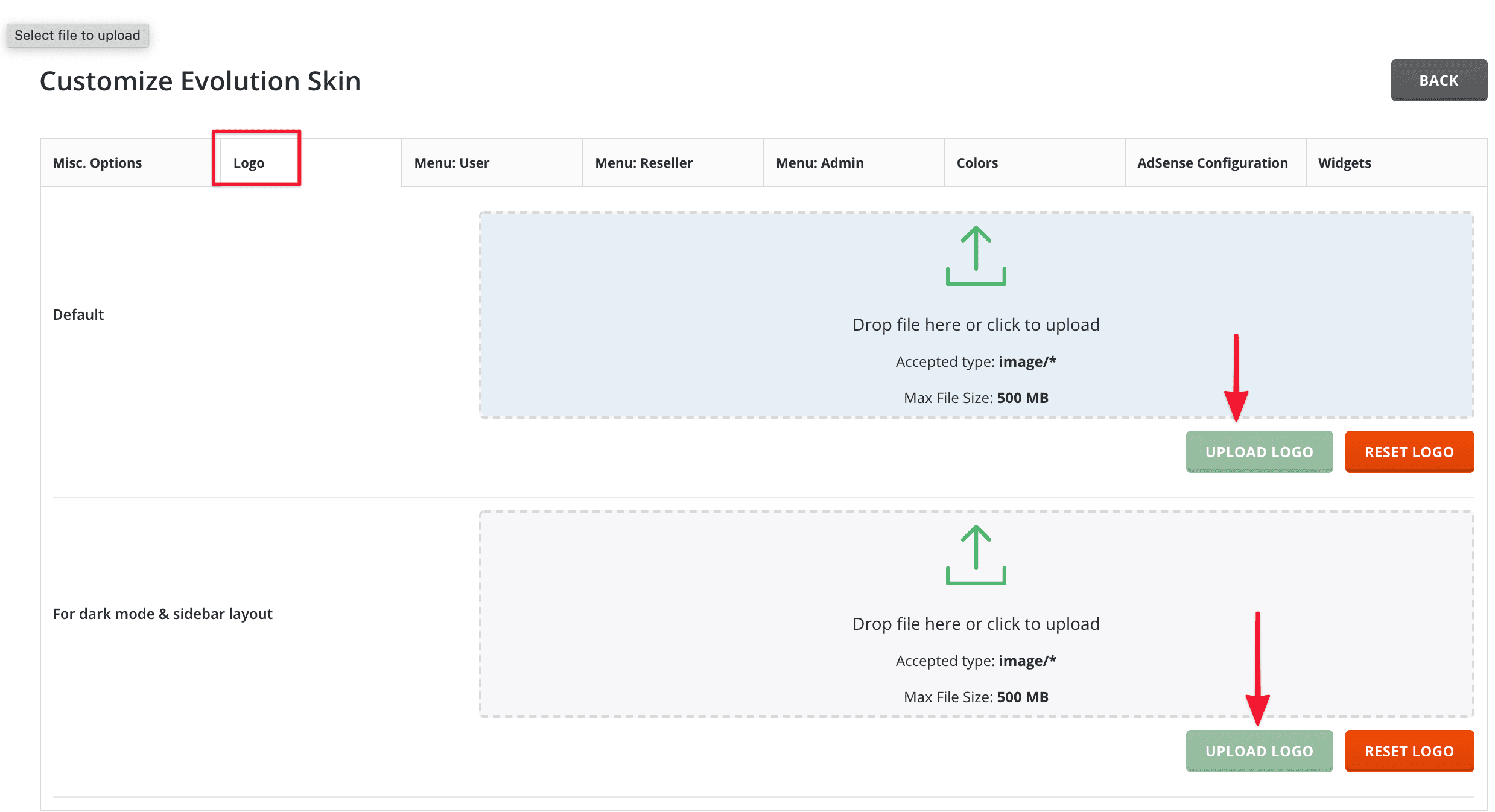 change the DirectAdmin logo