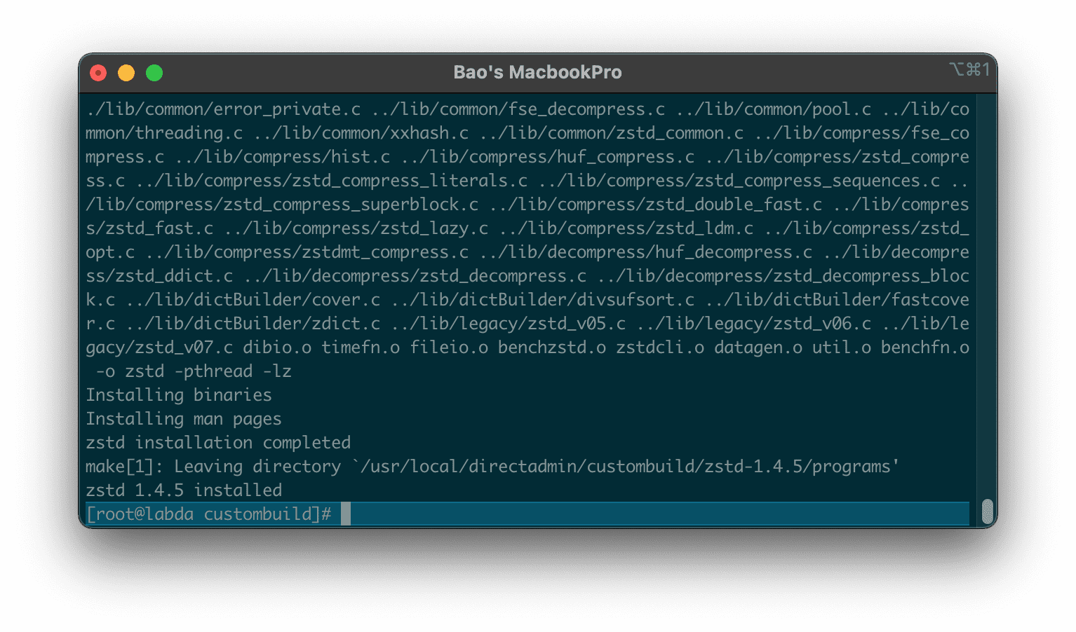 Tích hợp nén zstd vào DirectAdmin - Enable zstd compress DirectAdmin