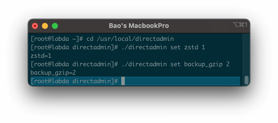 Tích hợp nén zstd vào DirectAdmin - Enable zstd compress DirectAdmin
