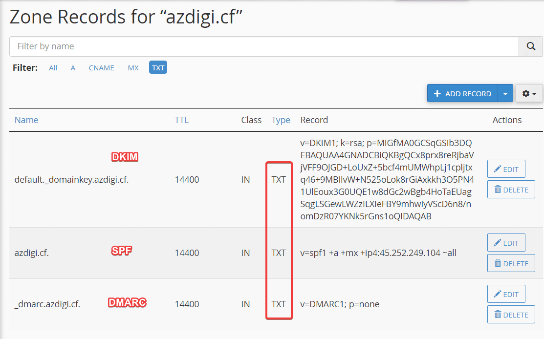 install DKIM SPF DMARC