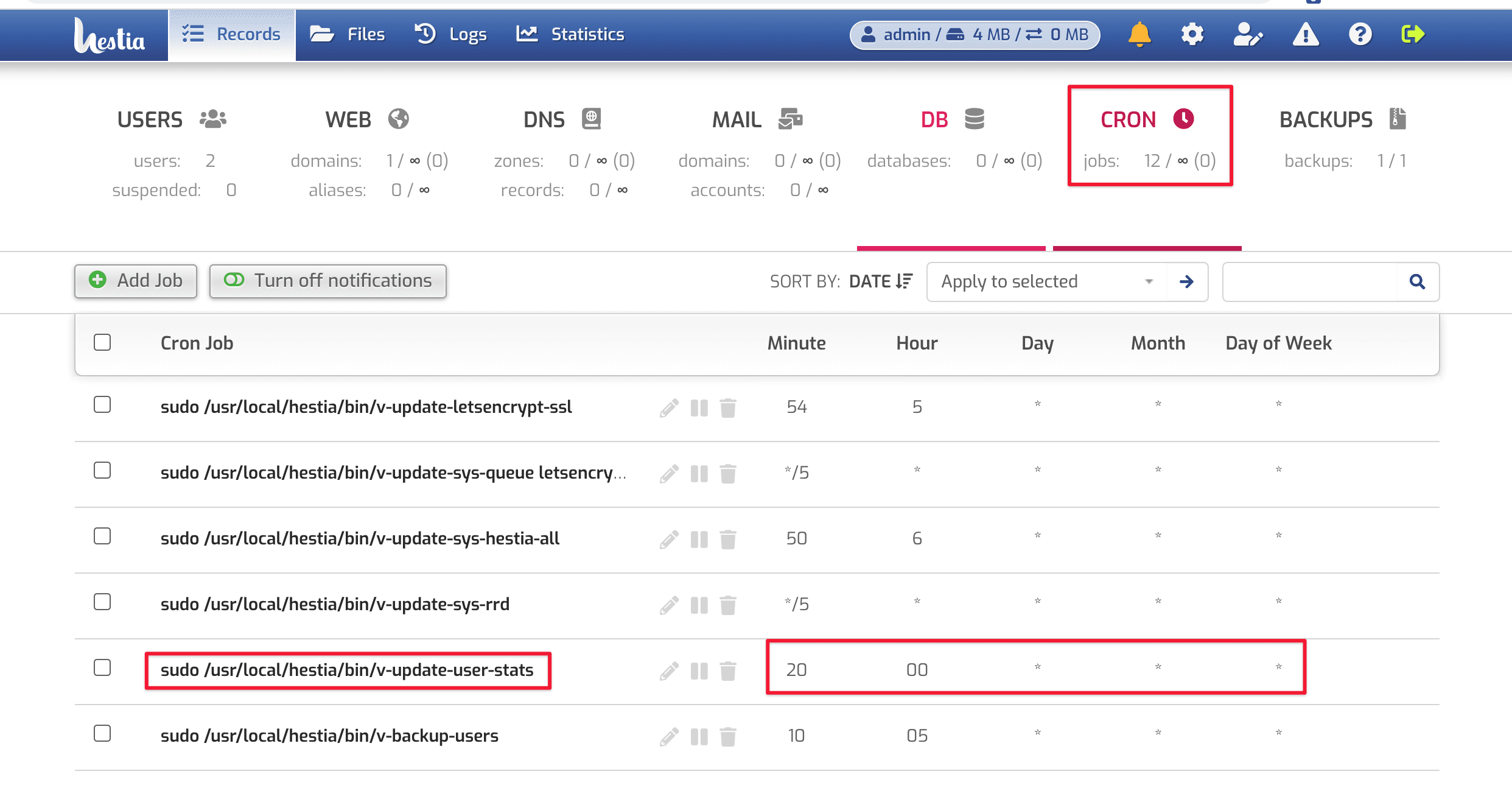 Backup/Restore on HestiaCP