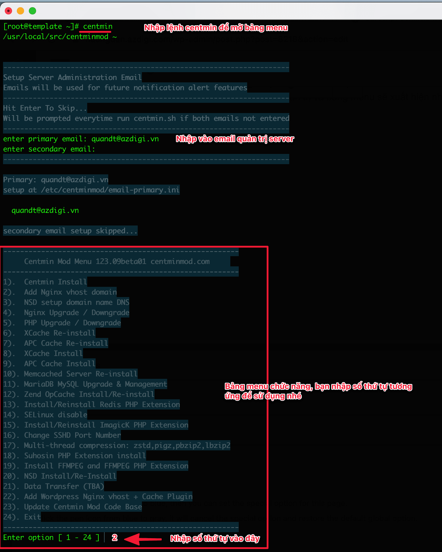 install and use Centmin Mod