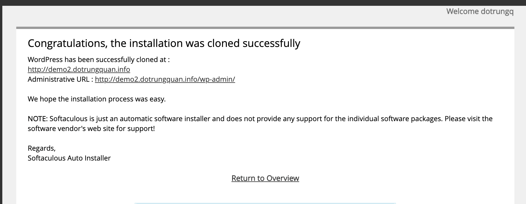 Clone website with WordPress Manager