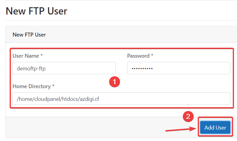 create and use FTP on CloudPanel