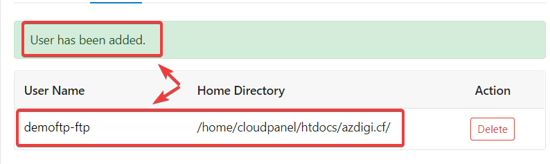 create and use FTP on CloudPanel