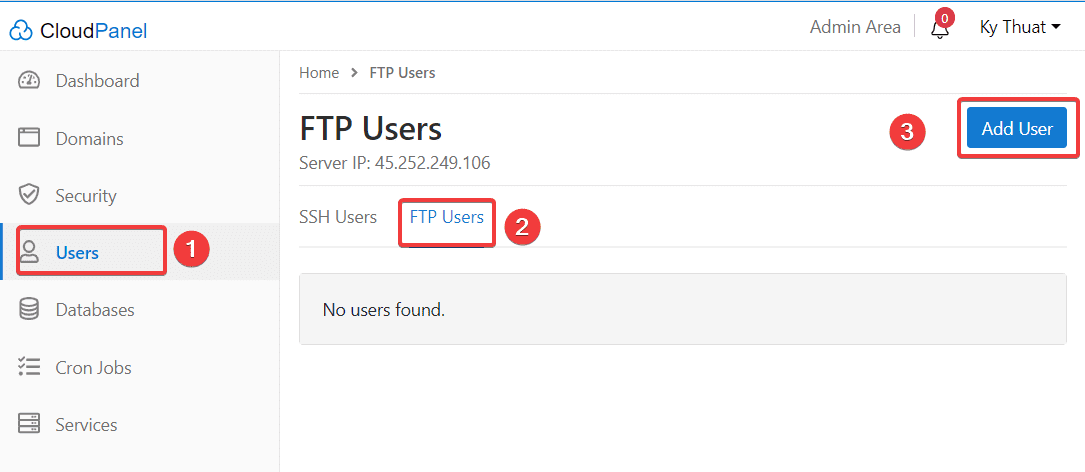 create and use FTP on CloudPanel