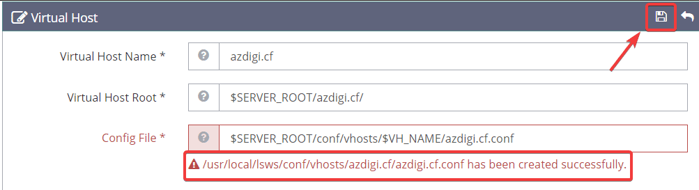 How to add the website to OpenLiteSpeed WebAdmin GUI