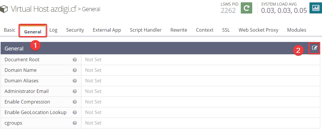 How to add the website to OpenLiteSpeed WebAdmin GUI