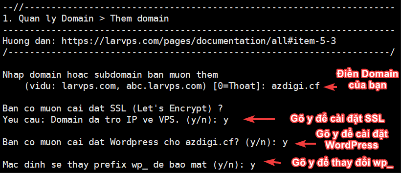Cài đặt WordPress trên LarVPS
