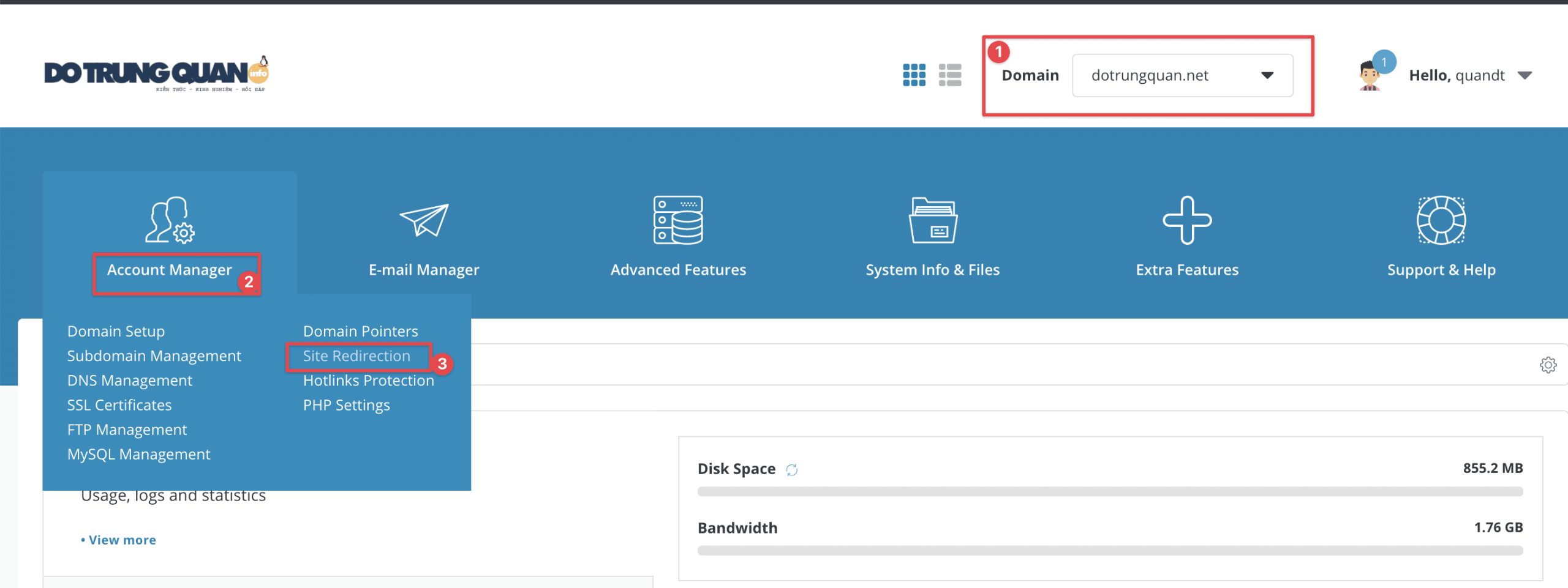 Site Redirects on DirectAdmin