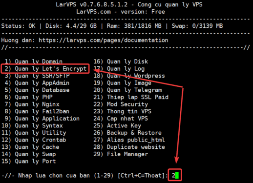 Cài đặt SSL Let’s Encrypt trên LarVPS