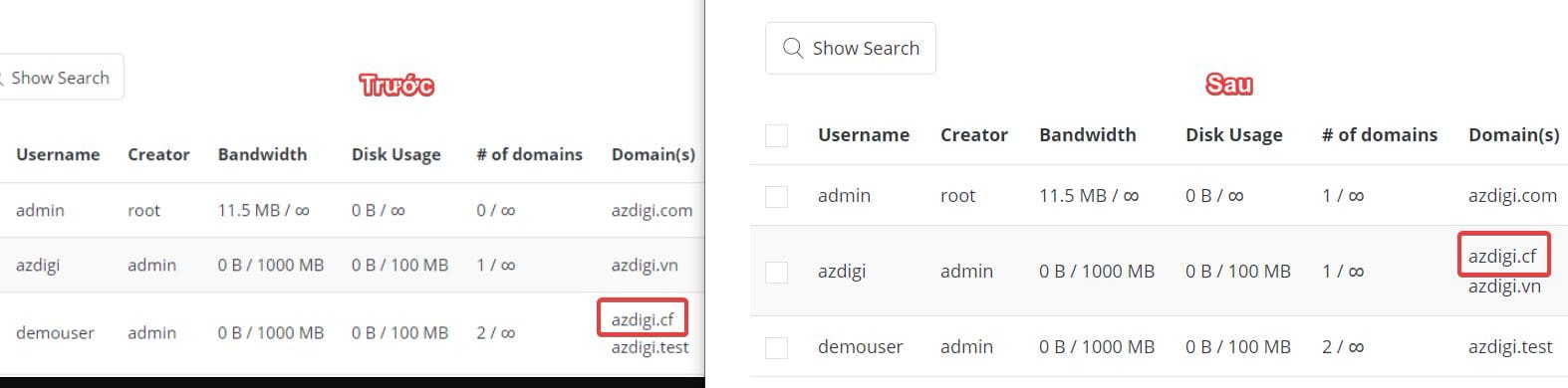 Move a website with commands in DirectAdmin