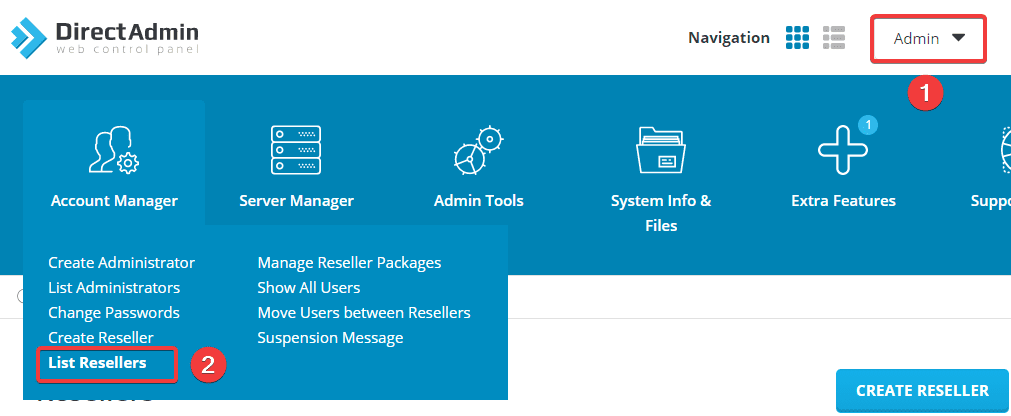 Upgrade User to Reseller by command on DirectAdmin
