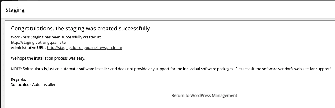 How to use WordPress Staging on cPanel