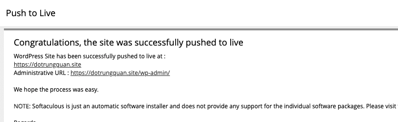 How to use WordPress Staging on cPanel