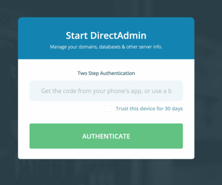 Vô hiệu hóa Two Step Authentication trên DirectAdmin