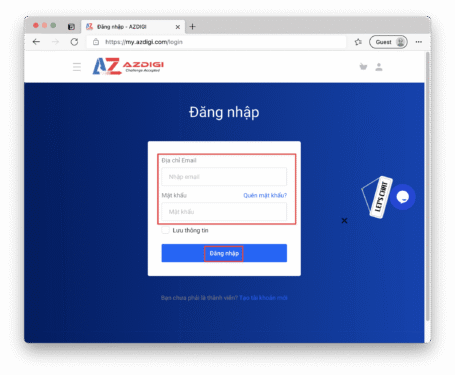 Hướng dẫn nâng cấp gói dịch vụ tại AZDIGI