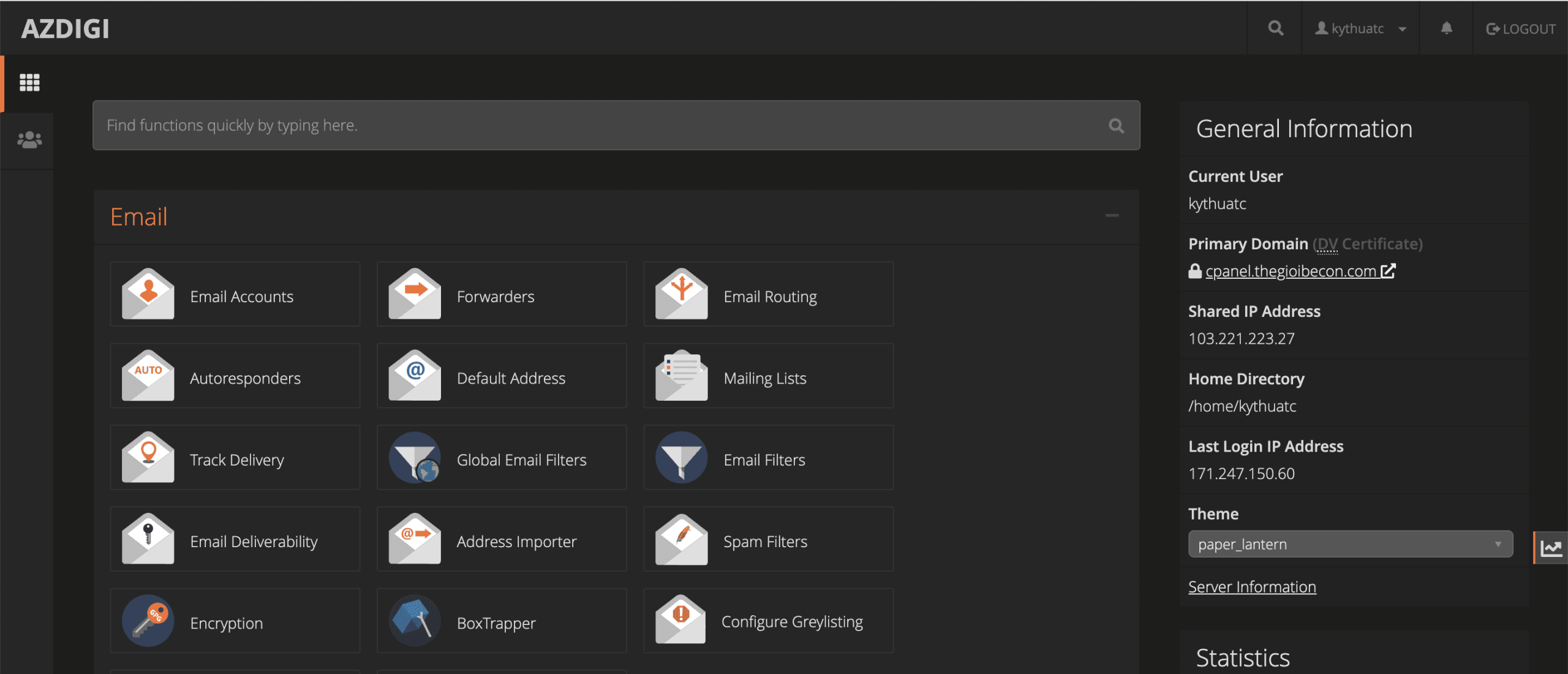 Change cPanel's Language and Style