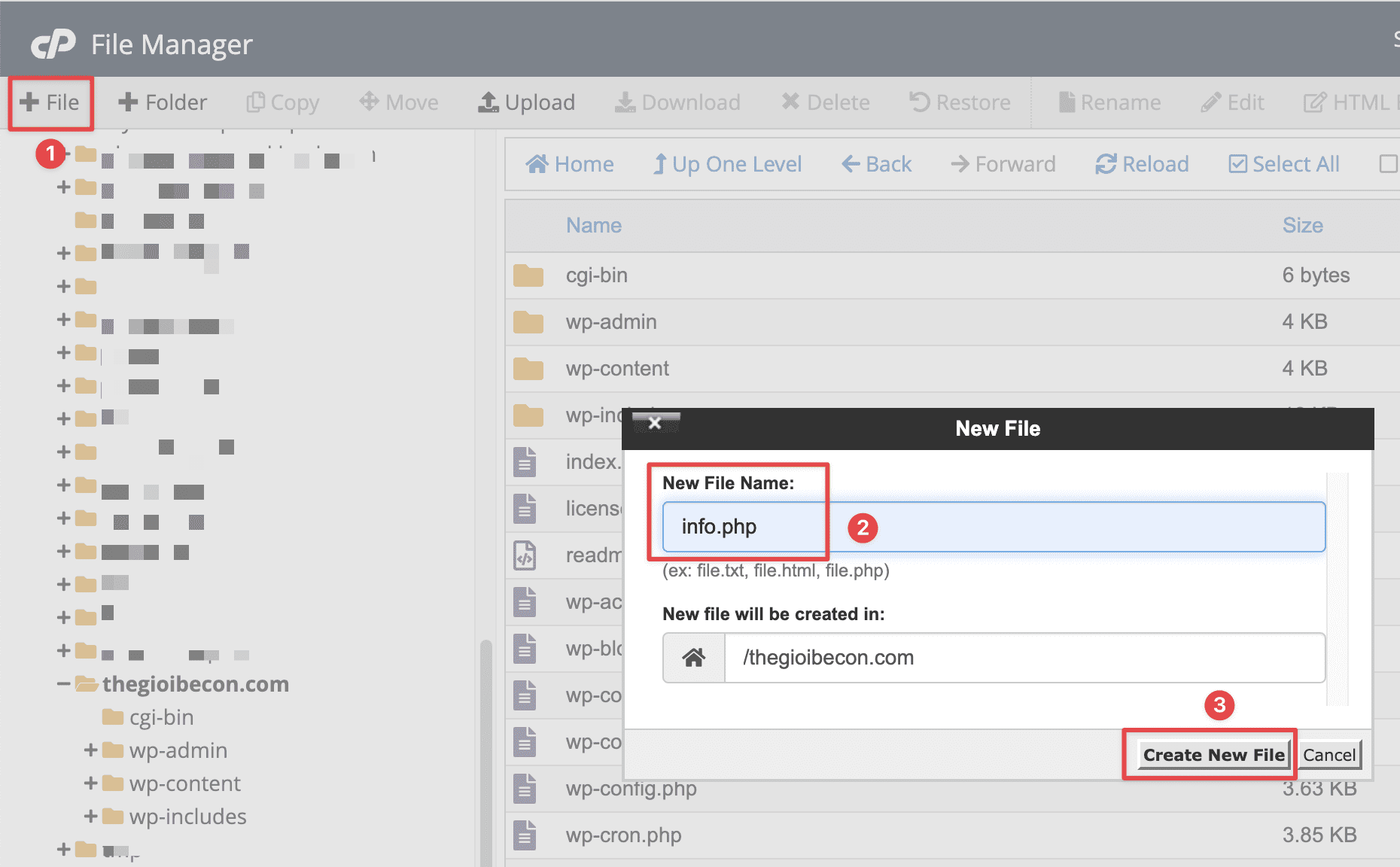 Check PHP information with info file