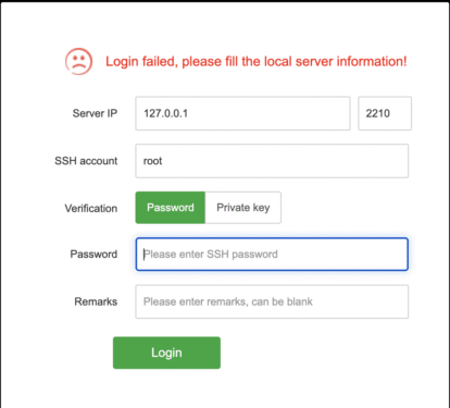 Xử lý lỗi Login failed vào Terminal trên aapanel