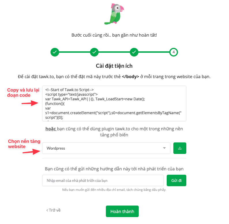 Install Tawk.to on your WordPress website