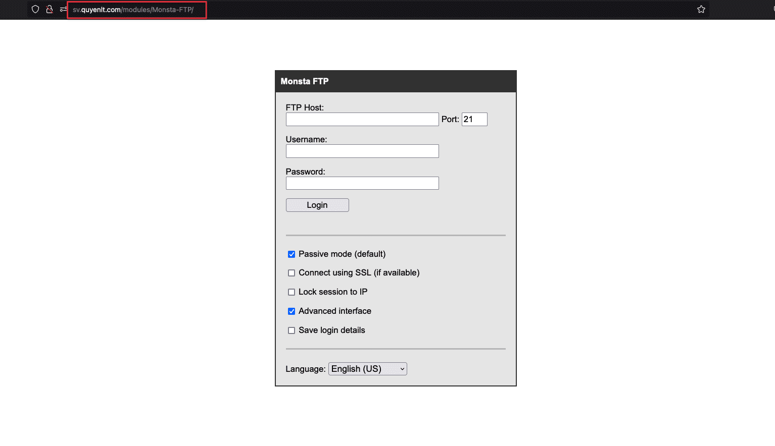 Hướng dẫn tạo tài khoản và kết nối FTP qua Monsta-FTP trên Sentora