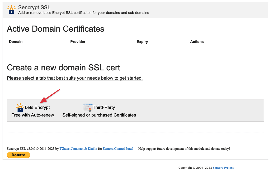 Hướng dẫn cài SSL Lets Encrypt trên Sentora