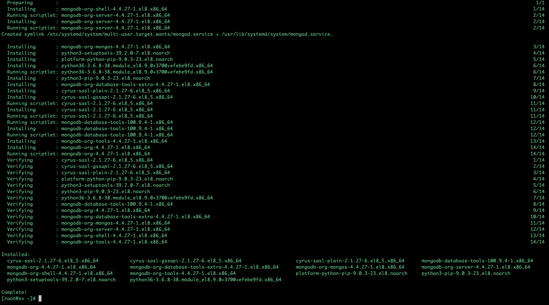 Cách cài đặt MongoDB trên AlmaLinux 8