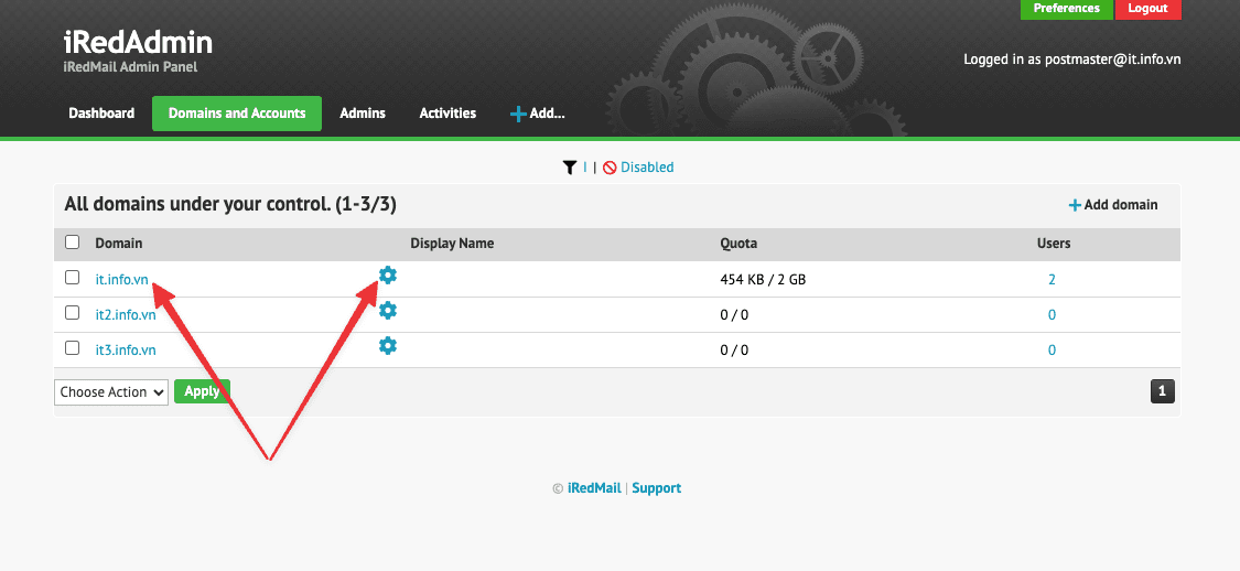 Hướng dẫn tạo tài khoản mail trên iRedMail và đăng nhập