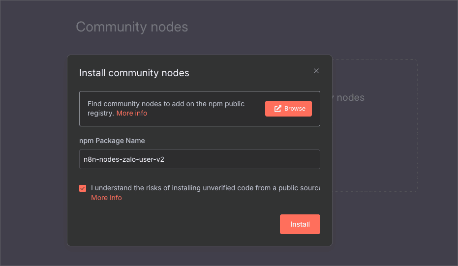 Hướng dẫn cài node zalo trên n8n