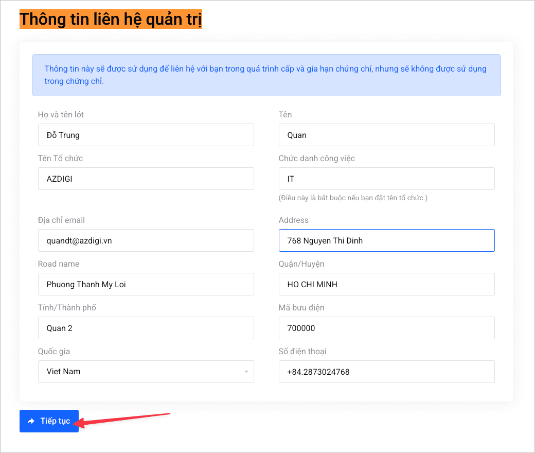 Hướng dẫn xác thực chứng chỉ Paid SSL AZDIGI