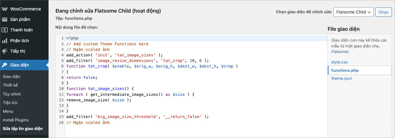 Hướng dẫn tắt resize ảnh trên WordPress