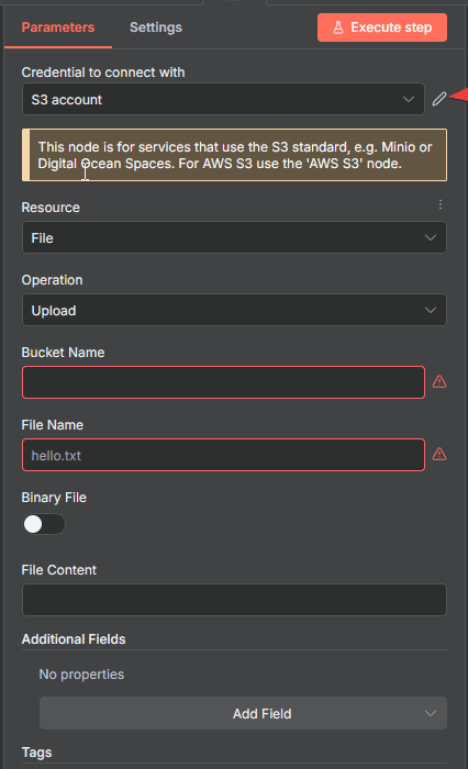 Hướng dẫn kết nối S3 với N8N