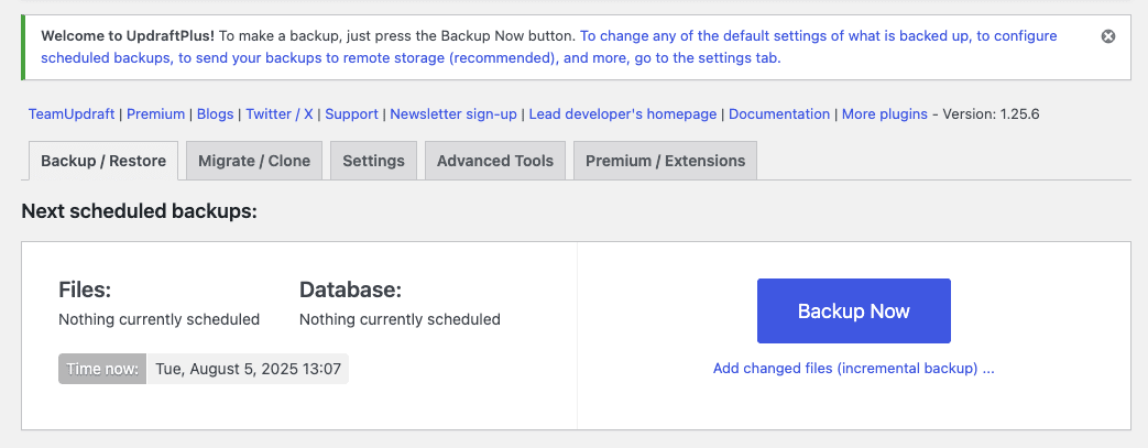 Backup dữ liệu WordPress lên S3 bằng plugin UpdraftPlus