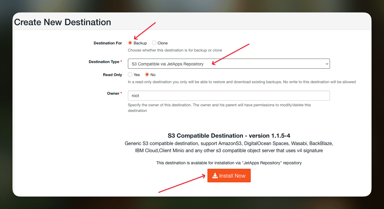 Hướng dẫn cấu hình Jetbackup lên S3