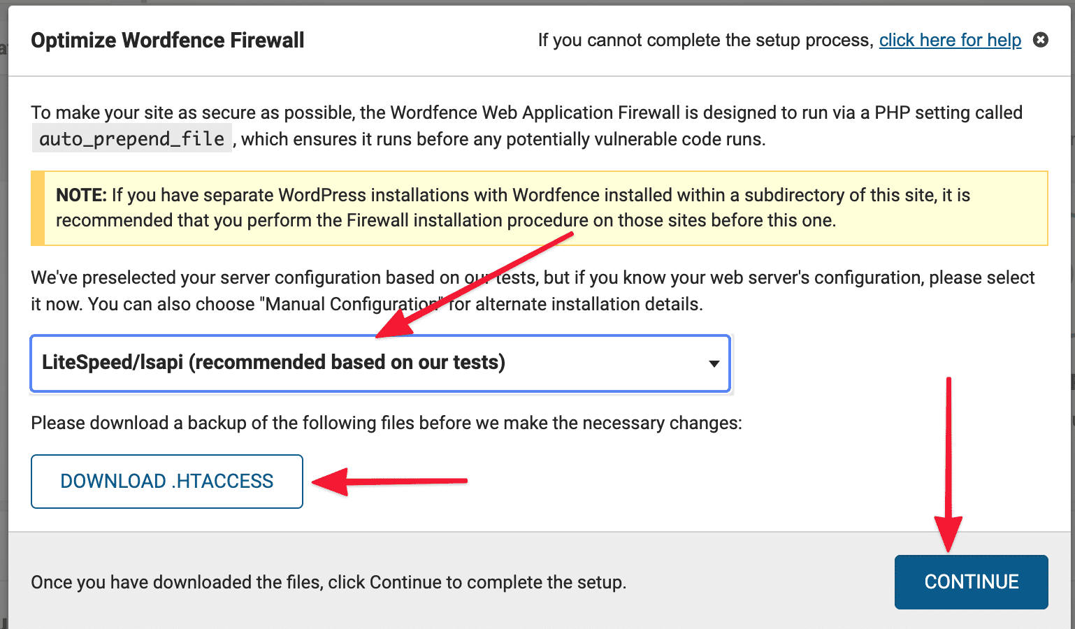 Secure WordPress website with Wordfence plugin