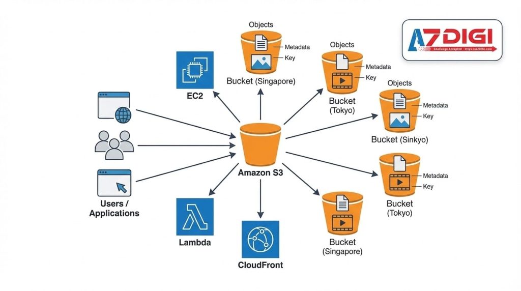 Cấu trúc dịch vụ S3 của Amazon