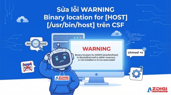 Sửa lỗi WARNING Binary location for [HOST] [/usr/bin/host] trên CSF